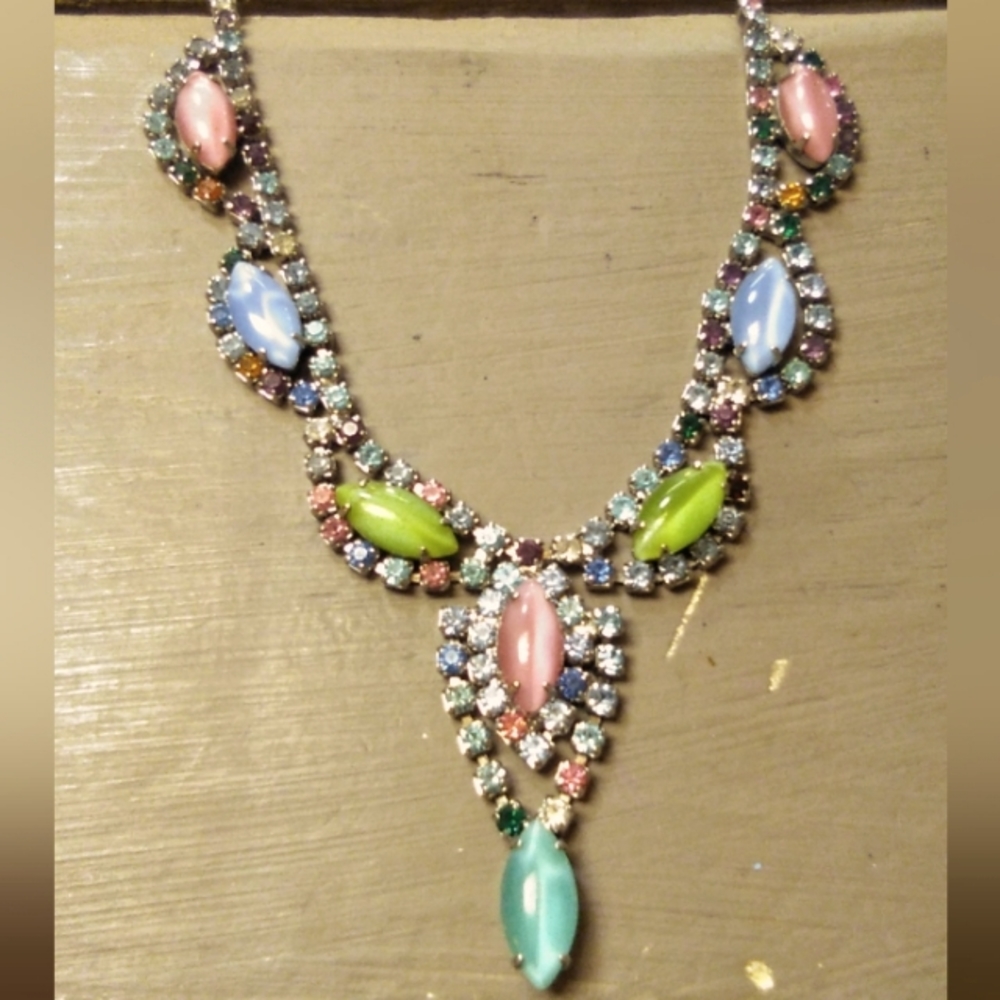 Vintage pastel rhinestone set